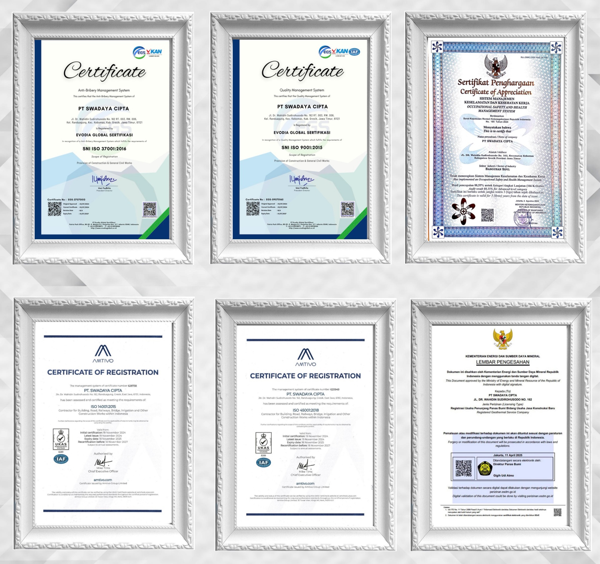 health safety environment certificates
